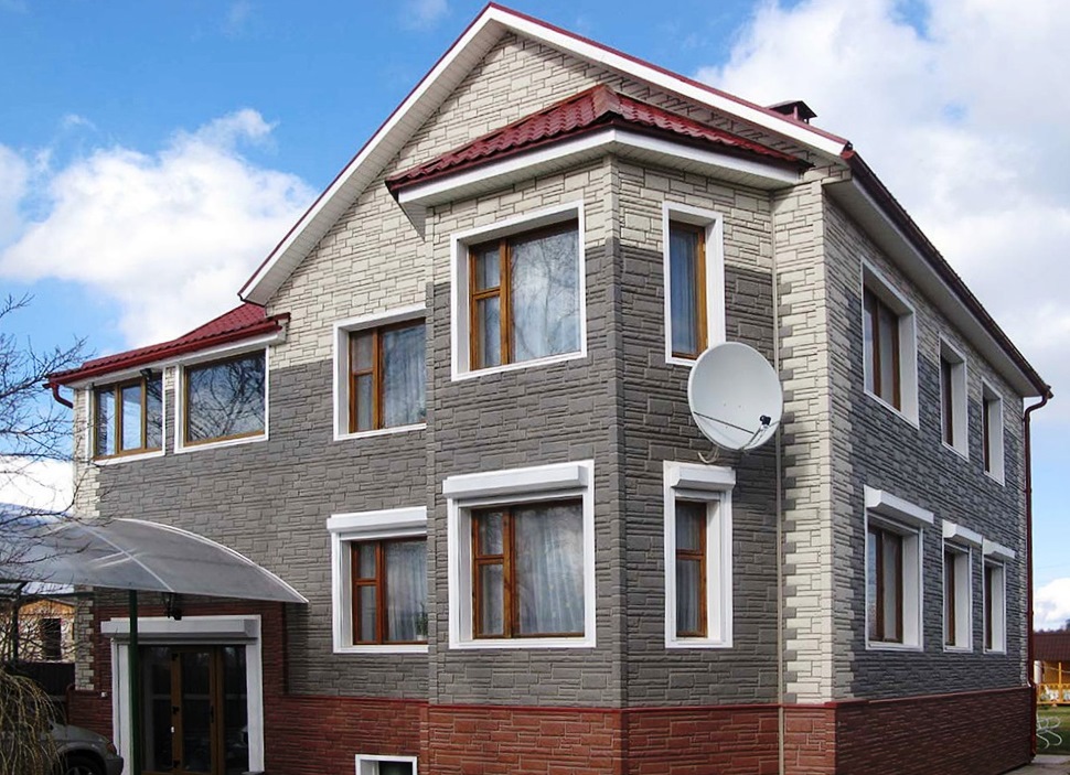 T- siding Панели - серый, белый, коричневый